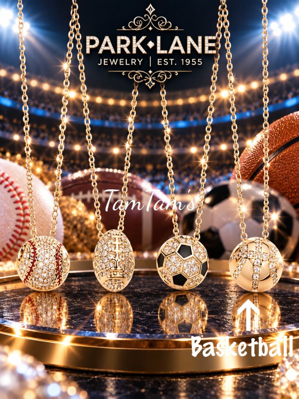Park Lane Sports Basketball Necklace